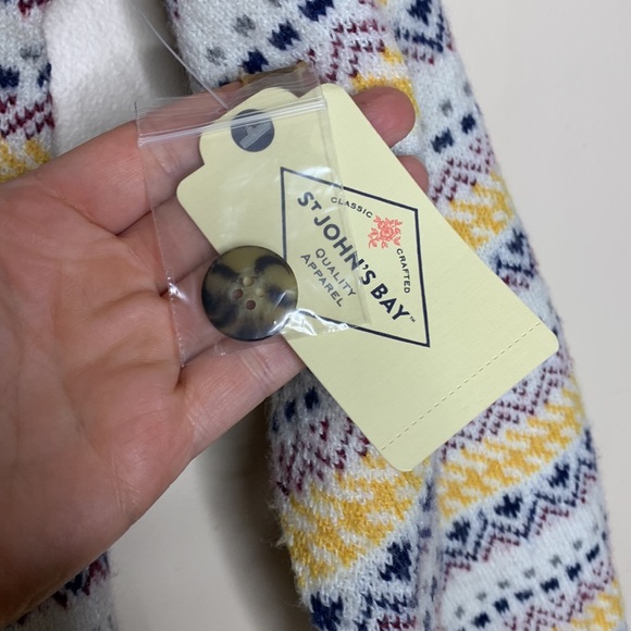 ST John’s Bay | High Neck Button Back Multi Colored Sweater NWT Fall Fashion MED - Picture 6 of 11